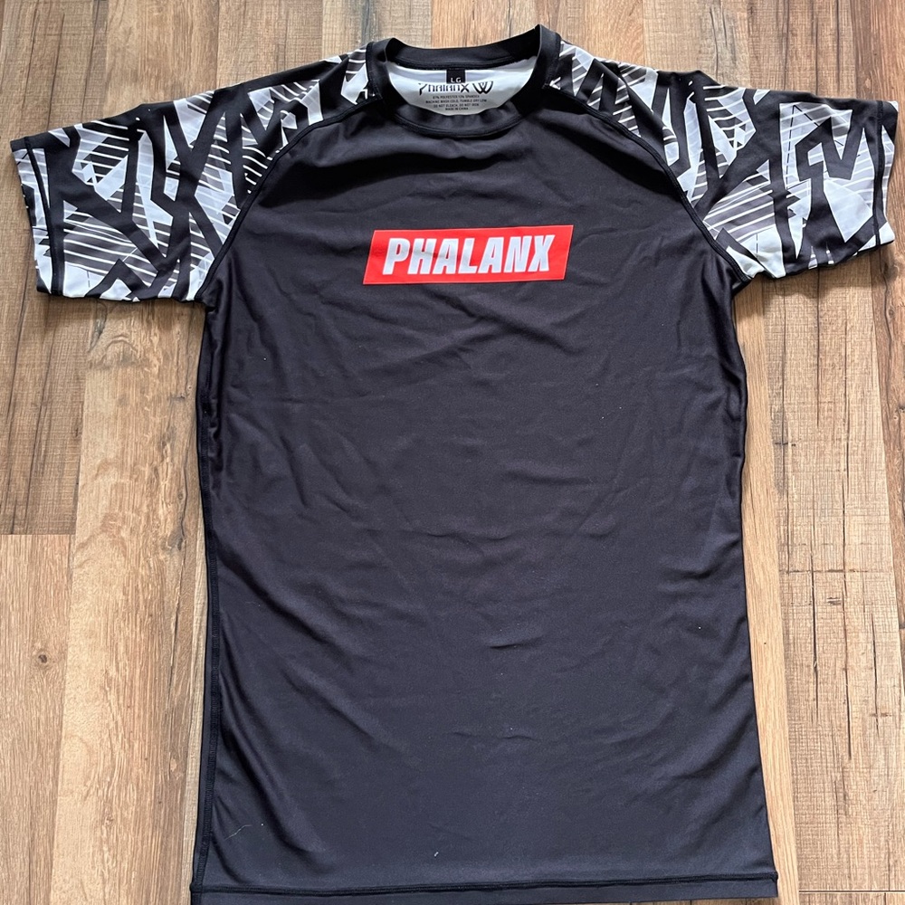 PHALANX Black Grappling Shirt with Graphic Sleeves